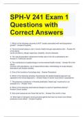 SPH-V 241 Exam 1 Questions with Correct Answers 