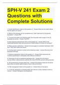 SPH-V 241 Exam 2 Questions with Complete Solutions 