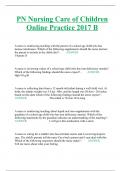 ATI PN Nursing Care of Children Online Practice 2017 B