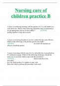 Nursing care of children practice B