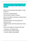 Entrepreneurship & Small Business v.2 - U.S. Practice Exam 2 with 100% correct answers