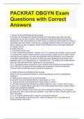 PACKRAT OBGYN Exam Questions with Correct Answers 