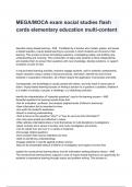MEGA/MOCA exam social studies flash cards elementary education multi-content