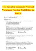 TEST BANK FOR SUCCESS IN PRACTICAL VOCATIONAL NURSING 9TH EDITION