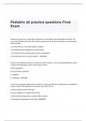Pediatric ati practice questions Final Exam