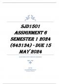 SJD1501 Assignment 6 Semester 1 2024 (643134) - DUE 15 May 2024