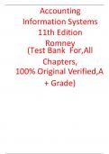 Test Bank For  Accounting Information Systems 11th Edition  Romney