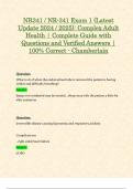 NR341 / NR-341 Exam 1 (Latest Update 2024 / 2025): Complex Adult Health | Complete Guide with Questions and Verified Answers | 100% Correct - Chamberlain