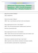 Advanced Pharmacology- Diabetes Questions | 100% Correct Answers |  UpToDate Doc | Already Graded A+