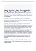 World Scholar's Cup - Reconstructing the Past Exam Questions and Answers