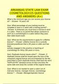 ARKANSAS STATE LAW EXAM COSMETOLOGY 25 QUESTIONS AND ANSWERS (A+)