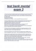 test bank mental  exam 3