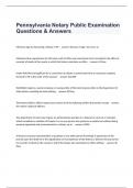 Pennsylvania Notary Public Examination Questions & Answers