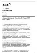 AQA A-LEVEL CHEMISTRY PAPER 2 PHYSICAL & ORGANIC CHEMSIRTY EXAM GUIDE QNS & ANS
