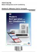 Test Bank for Modern Refrigeration and Air Conditioning, 21st Edition by Althouse, 9781635638776, Covering Chapters 1-55 | Includes Rationales