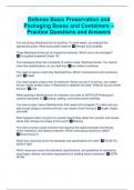 Defense Basic Preservation and Packaging Boxes and Containers – Practice Questions and Answers
