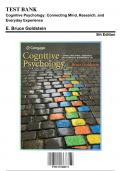 Test Bank: Cognitive Psychology: Connecting Mind, Research, and Everyday Experience 5th Edition by E. Bruce Goldstein - Ch. 1-13, 9781337408271, with Rationales
