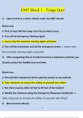 EMT Block 1 - Triage Quiz  Questions and Answers (2024 / 2025) (Verified Answers)