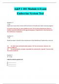 A&P 1 101 Module 6 Exam Endocrine System Test Latest 2024 