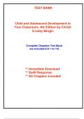 Test Bank for Child and Adolescent Development in Your Classroom, 4th Edition Bergin (All Chapters included)