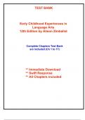 Test Bank for Early Childhood Experiences in Language Arts, 12th Edition Zimbalist (All Chapters included)