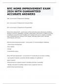 NYC HOME IMPROVEMENT EXAM 2024 WITH GUARANTEED ACCURATE ANSWERS