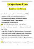 Jurisprudence Exam 2024 Questions with 100% Correct Answers | Updated & Verified