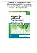 Test Bank for Introduction to Clinical Pharmacology 10th Edition by Constance Visovsky, Cheryl Zambroski, Shirley Hosler Chapter 1-20 Complete Guide A+