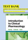TEST BANK INTRODUCTION TO CLINICAL PHARMACOLOGY 10TH EDITION CH.1- 20 By Constance Visovsky, Cheryl Zambroski, Shirley Hosler