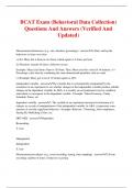 BCAT Exam (Behavioral Data Collection) Questions And Answers (Verified And Updated)