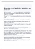 Business Law Past Exam Questions and Answers