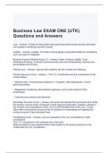 Business Law EXAM ONE (UTK) Questions and Answers