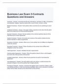 Business Law Exam 2-Contracts Questions and Answers