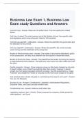 Business Law Exam 1, Business Law Exam study Questions and Answers