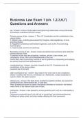 Business Law Exam 1 (ch. 1,2,3,6,7) Questions and Answers