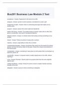 Bus201 Business Law Module 2 Test 100% solved