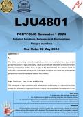 LJU4801 PORTFOLIO MAY JUNE (COMPLETE ANSWERS) Semester 1 2024 - DUE 22 May 2024