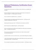 National Phlebotomy Certification Exam Questions & Answers Already Graded A+