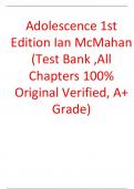 Test Bank For Adolescence 1th Edition Ian McMahan