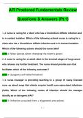 ATI Proctored Fundamentals Review Questions (Pt.1) Questions and Answers (2024 / 2025) (Verified Answers)
