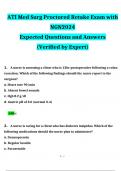 ATI Med Exam2024 Expected Questions and Answers (Verified by Expert)