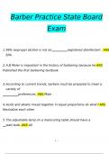 Barber Practice State Board Exam Questions and Answers 2024 / 2025 | 100% Verified Answers
