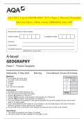 AQA 2023 A-level GEOGRAPHY 7037/1 Paper 1 Physical Geography Question Paper + Mark scheme [MERGED] June 2023