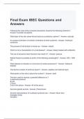 Final Exam IBEC Questions and Answers 2024