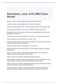 Electrolysis, Laser, & IPL IBEC Exam Review 2024 Questions and Answers