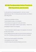 ATI RN Fundamentals Online Practice A 2024 Questions and Answers