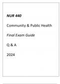 (ASU) NUR 440 Community & Public Health Final Exam Guide Q & A 2024.
