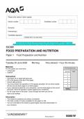 2023 AQA GCSE FOOD PREPARATION AND NUTRITION 8585/W Paper 1 Food  Preparation and Nutrition Question Paper & Mark scheme (Merged) June 2023 [VERIFIED]