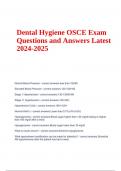 Dental Hygiene OSCE Exam Questions With Correct Answers Latest 2024-2025 (GRADED)