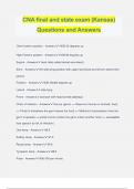 CNA final and state exam (Kansas) Questions and Answers